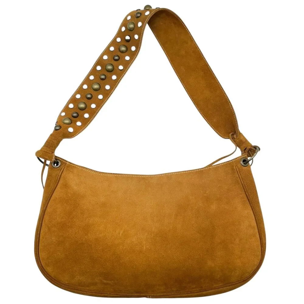 Dolce & Gabbana Tan Suede Studded Hobo Bag - Picture 2 of 11